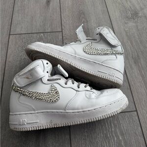Custom af1 mid bling sneakers